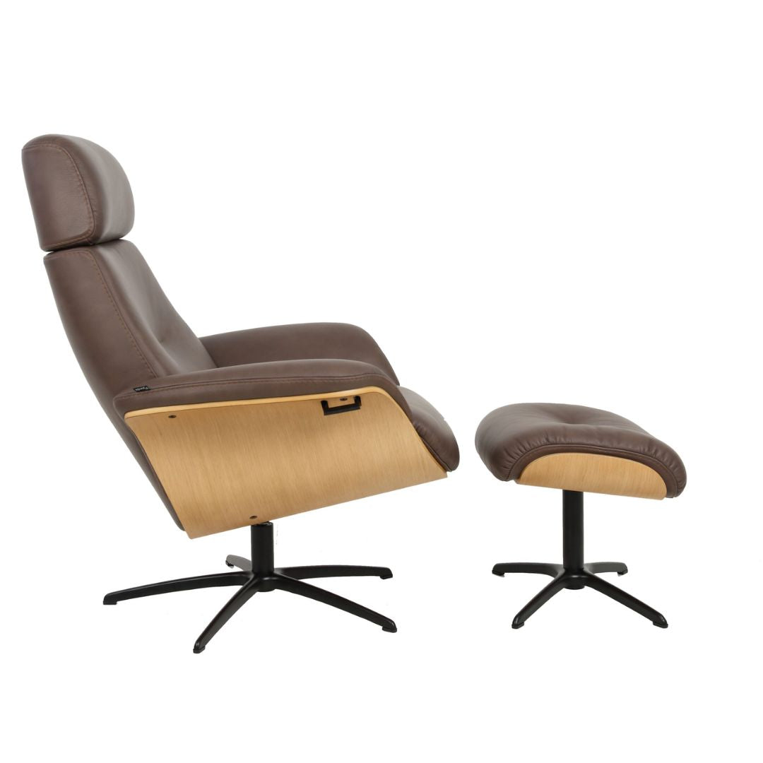 Falcon Chair and Footstool Brown