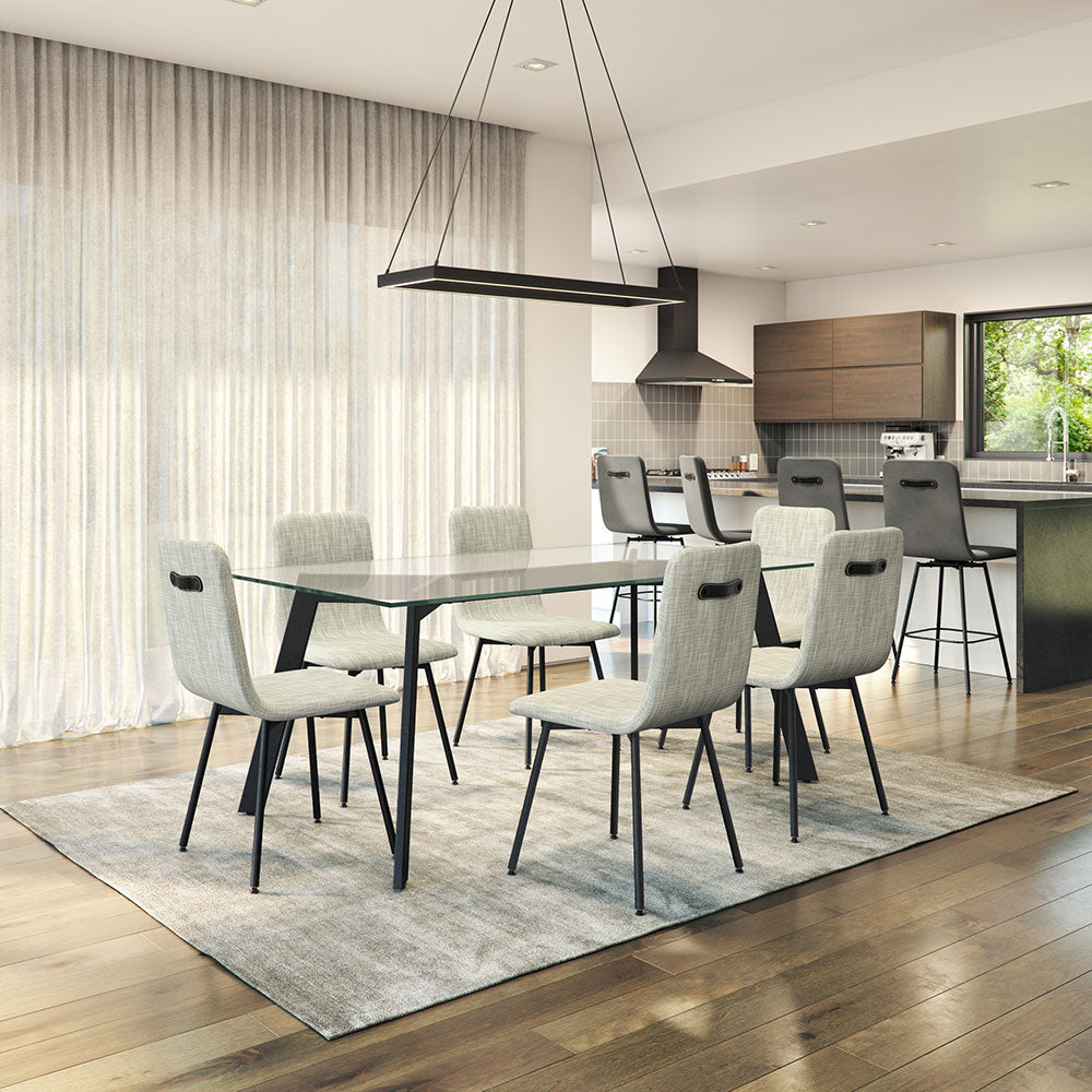 Lidya Glass Dining Table & 6 Bray Dining Chairs