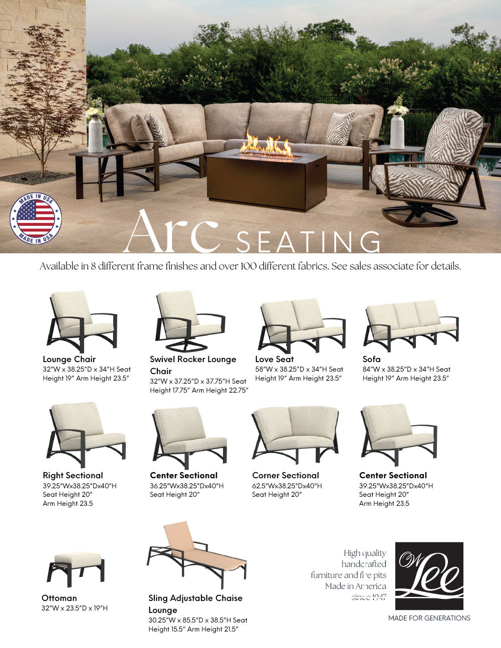 Arc Outdoor Swivel Rocker Lounge Chair