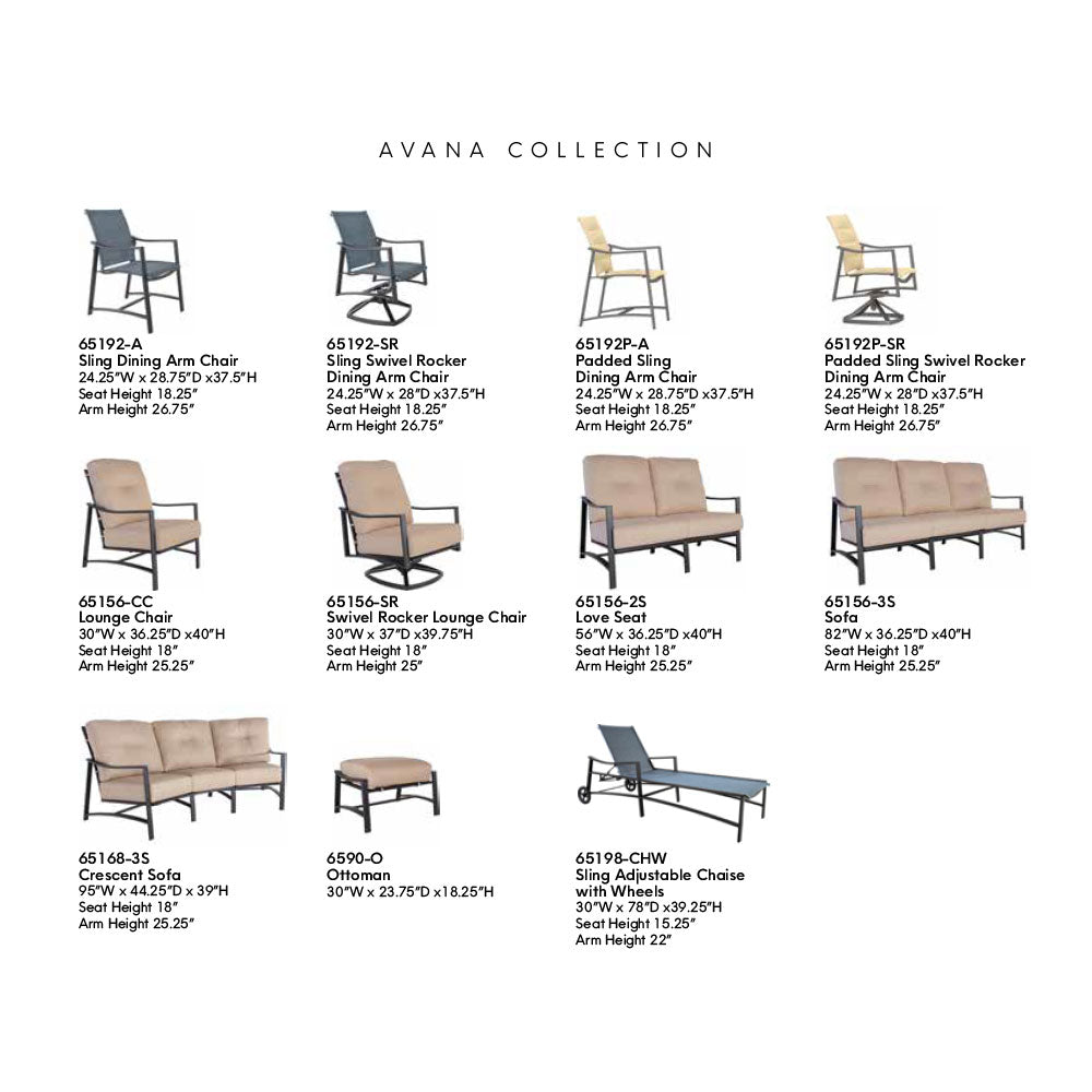 Avana Padded Sling Swivel Rocker Chair