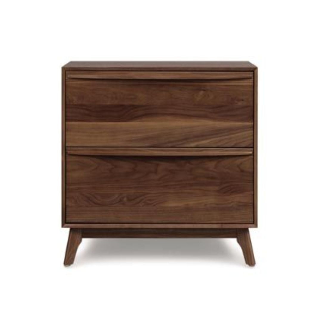 Catalina Natural Walnut Two Drawer Nightstand