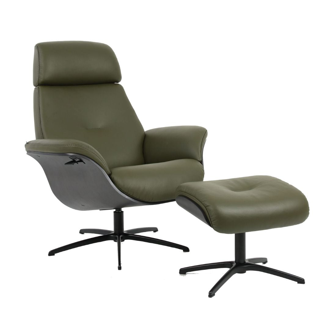 Falcon Chair and Footstool Martini Olive