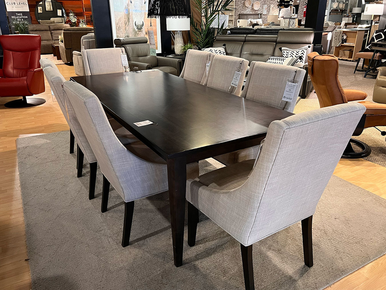 Conroy 96x40 Maple Dining Table + 8 Lattice Dining Chairs