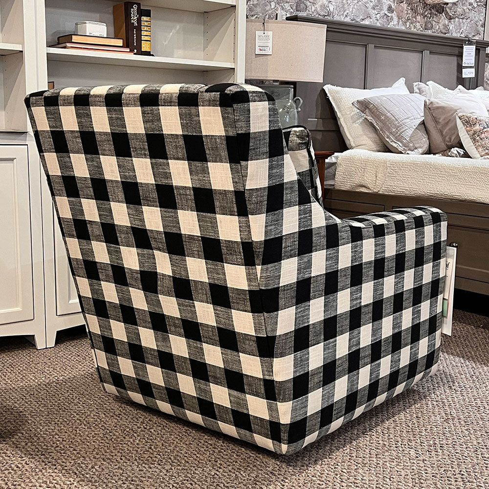 Murph Swivel Chair in Buffalo Plaid