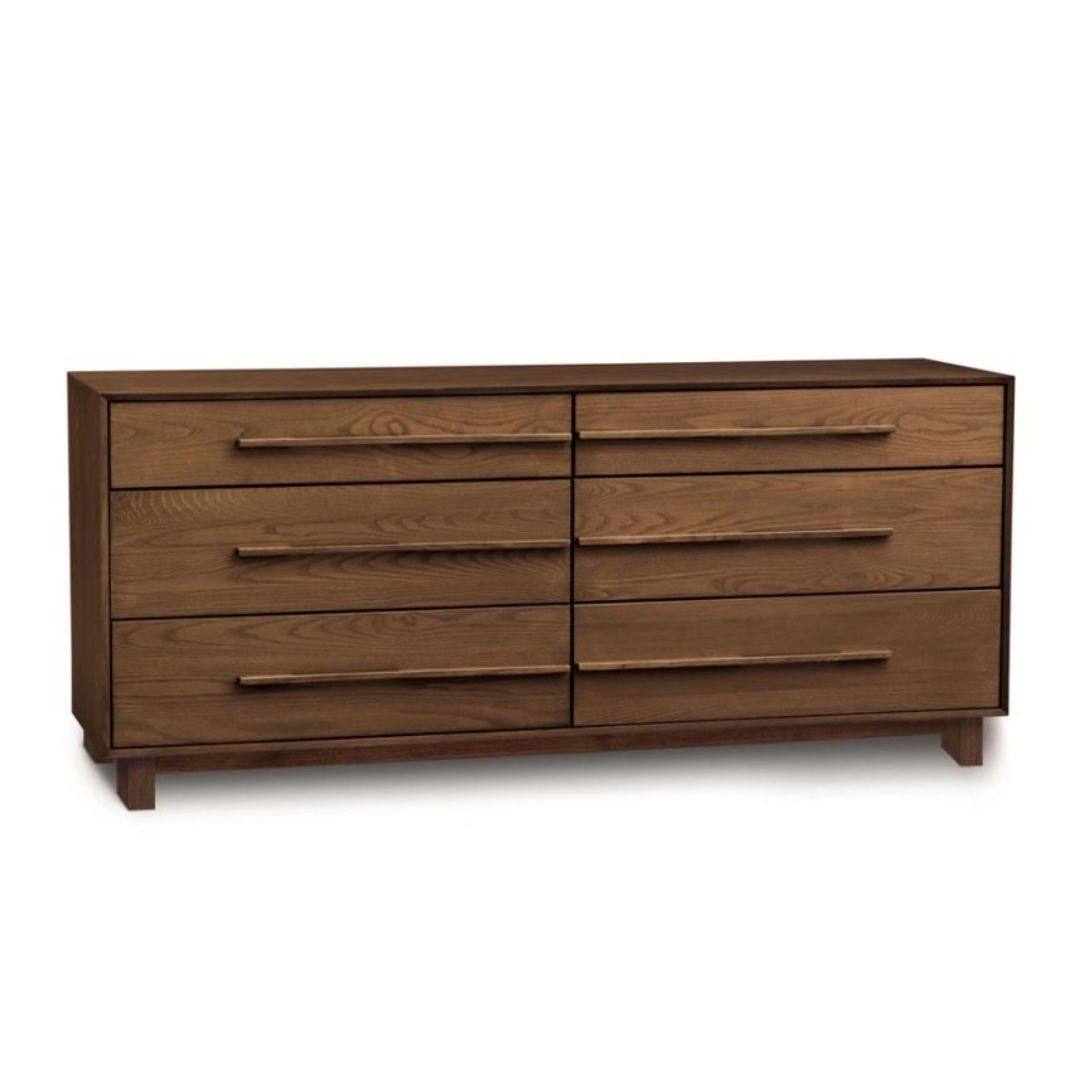 Sloane Natural Walnut Six Drawer Dresser