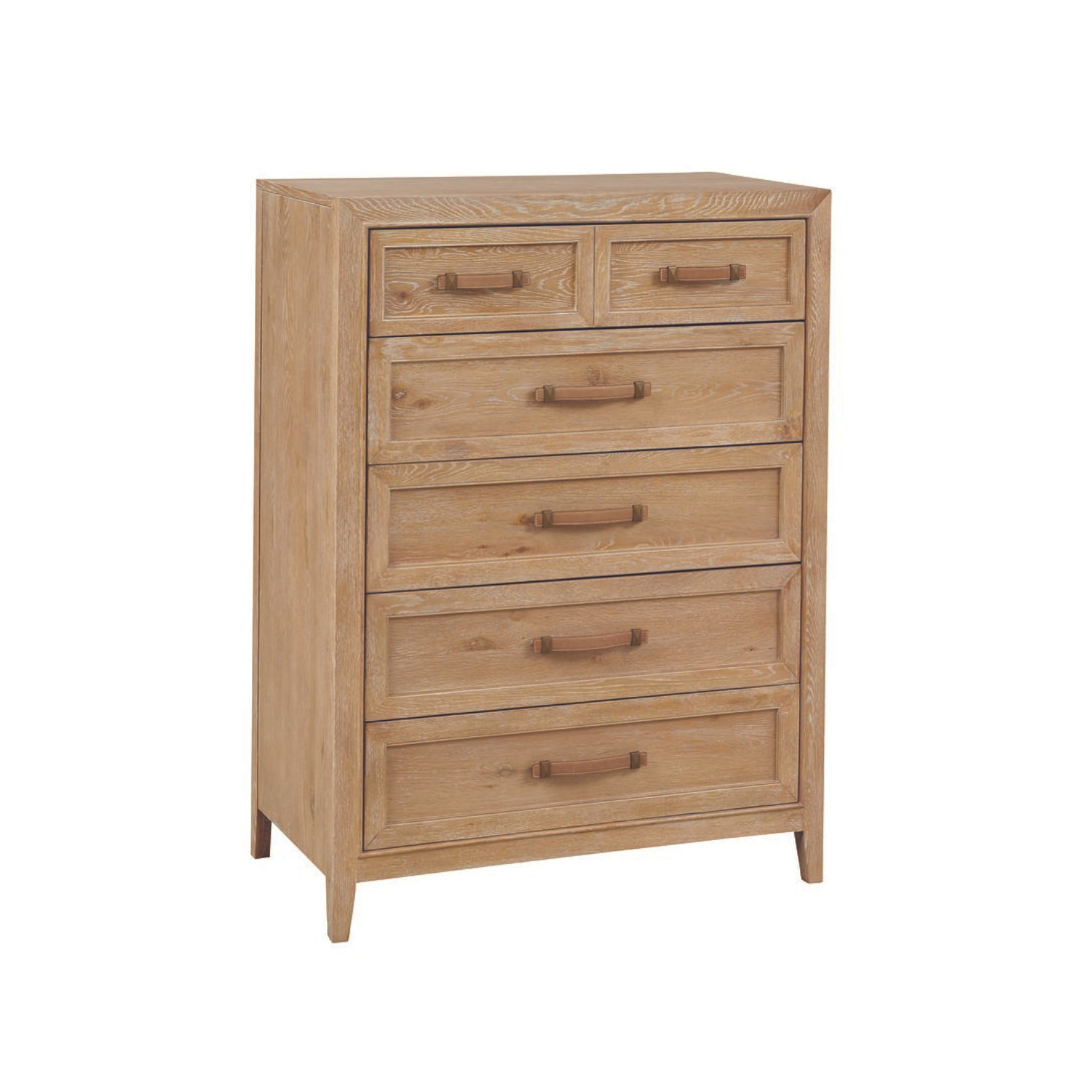 Courtland Blond White Oak Five Drawer Chest