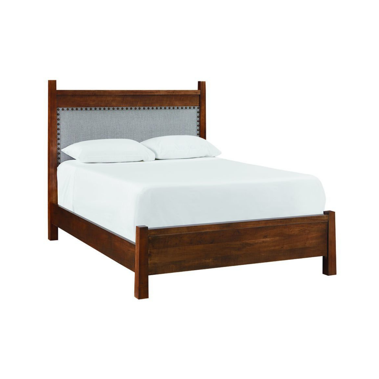 Heritage Maple Upholstered Panel Queen Bed