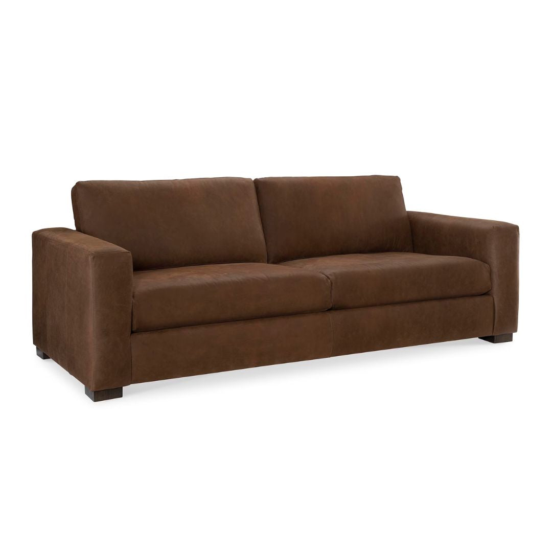 Weldon Leather Two Cushion Sofa