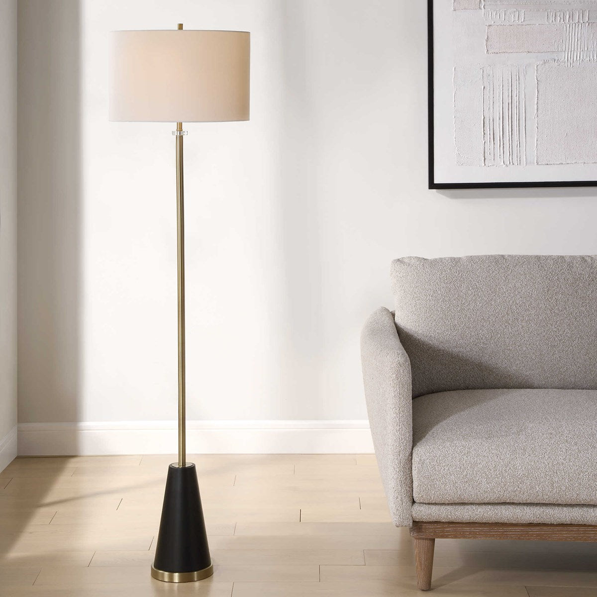 Brass Tapered Floor Lamp