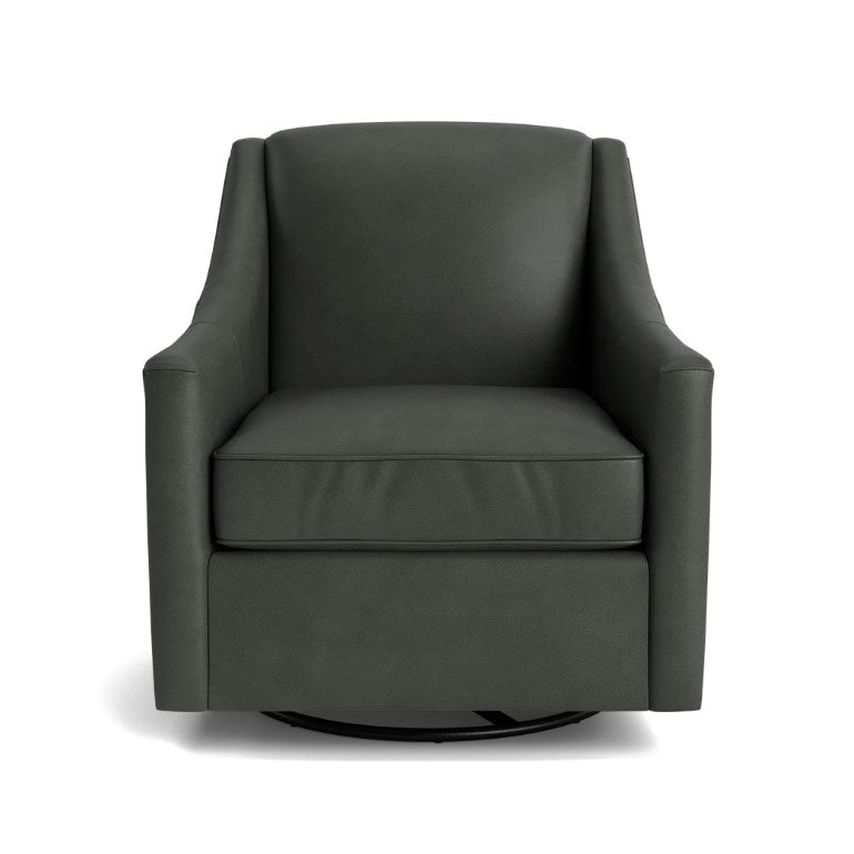 Corinna Swivel Glider in Fern Leather