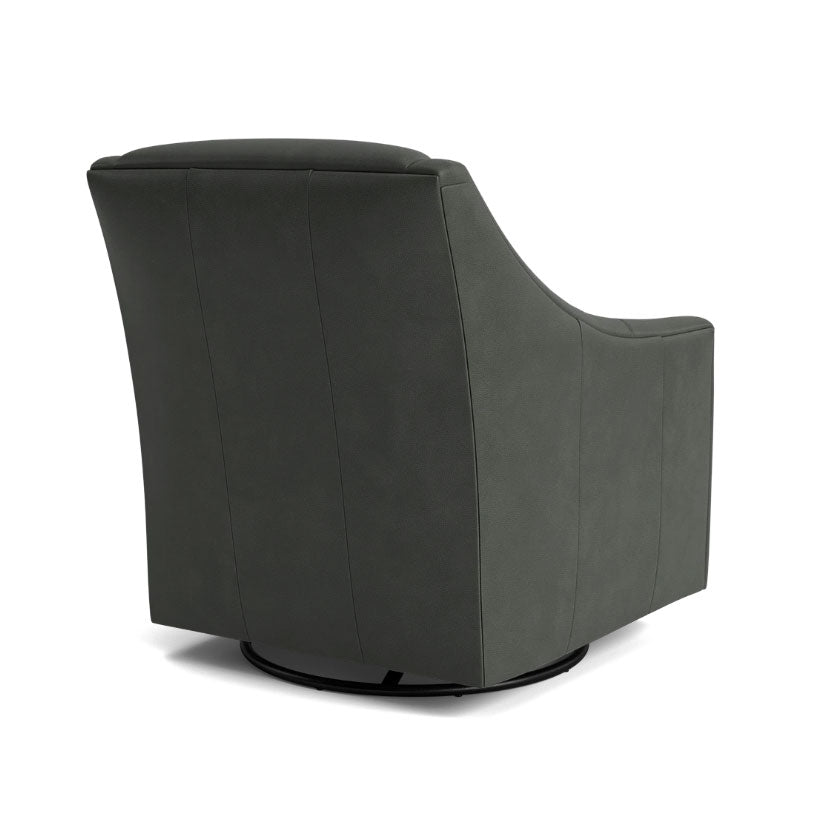 Corinna Swivel Glider in Fern Leather
