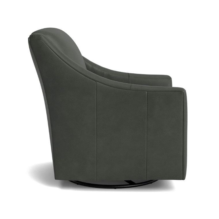 Corinna Swivel Glider in Fern Leather