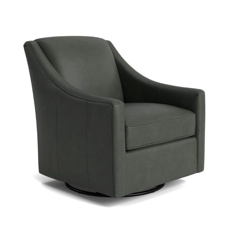 Corinna Swivel Glider in Fern Leather