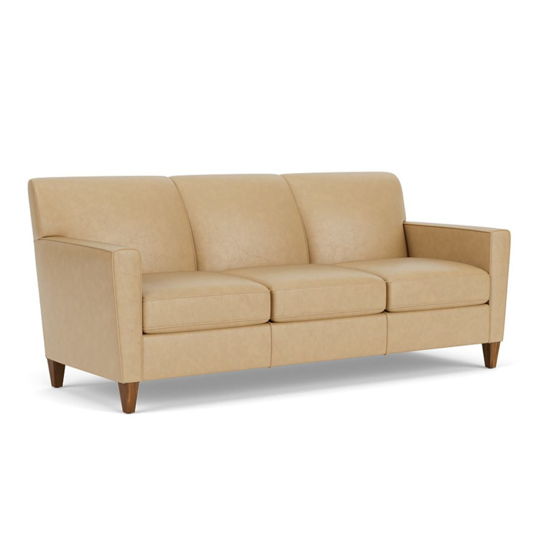 Digby Three-Cushion Leather Sofa