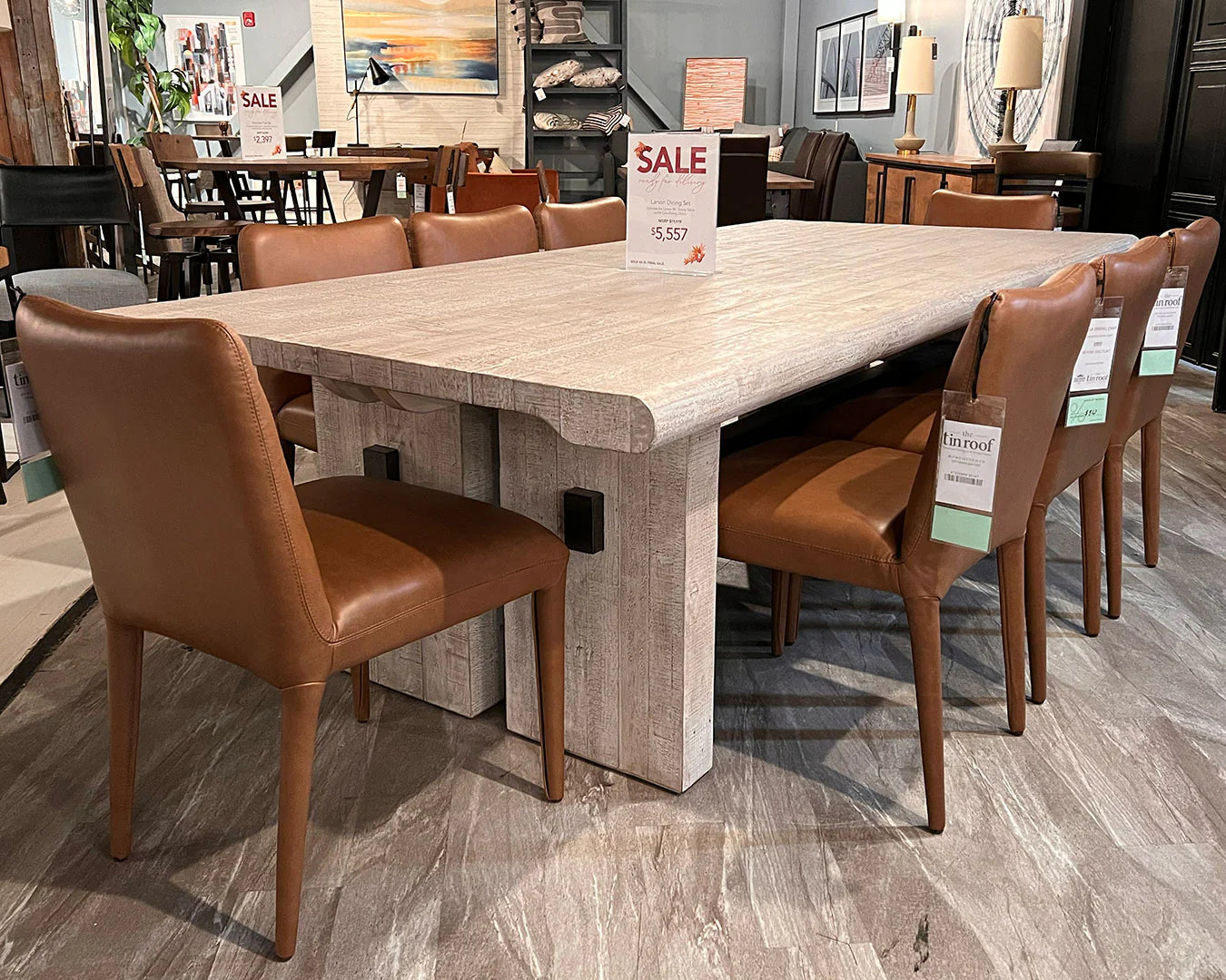 Larson 96" Dining Table + 8 Calla Dining Chairs