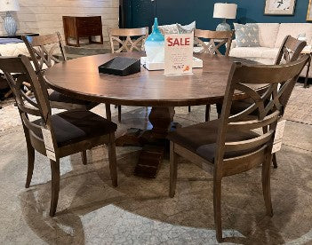 BenchMade Tavern 72" Round Maple Dining Table + 6 Merrill Maple Dining Chairs