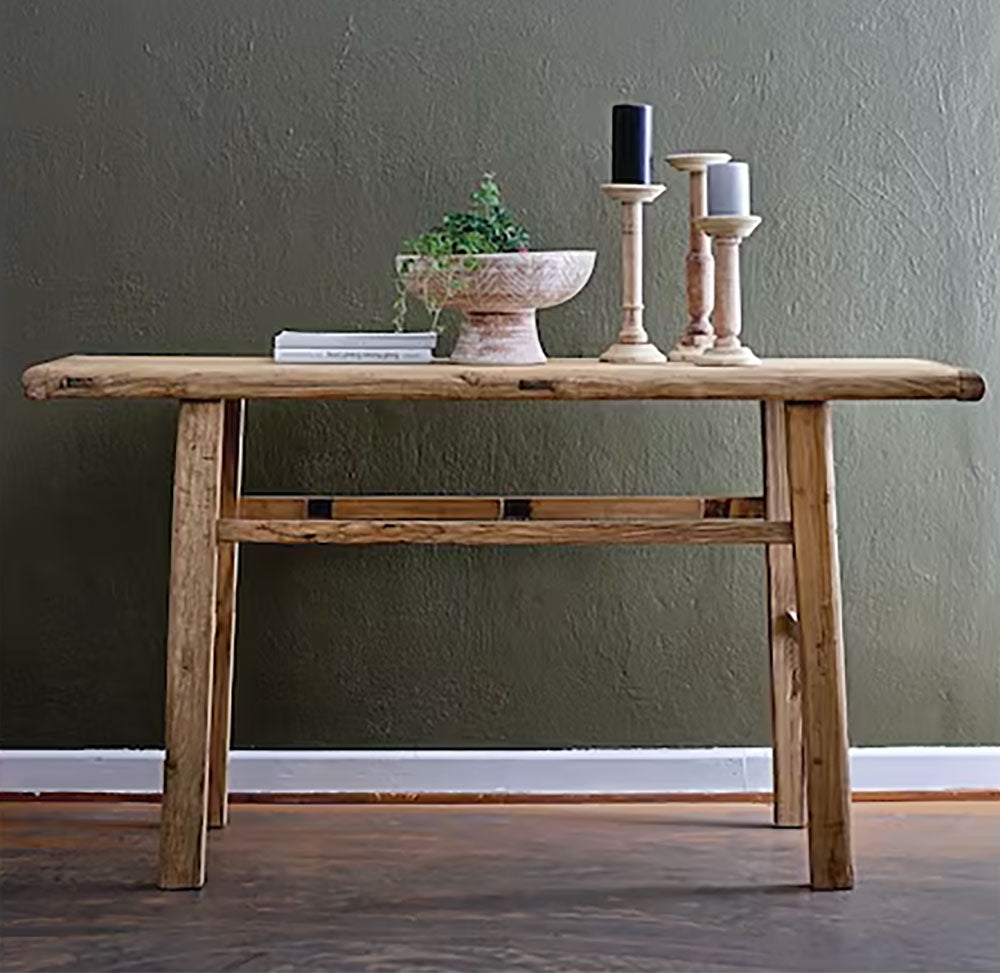 Reclaimed Elm Wood Console Table