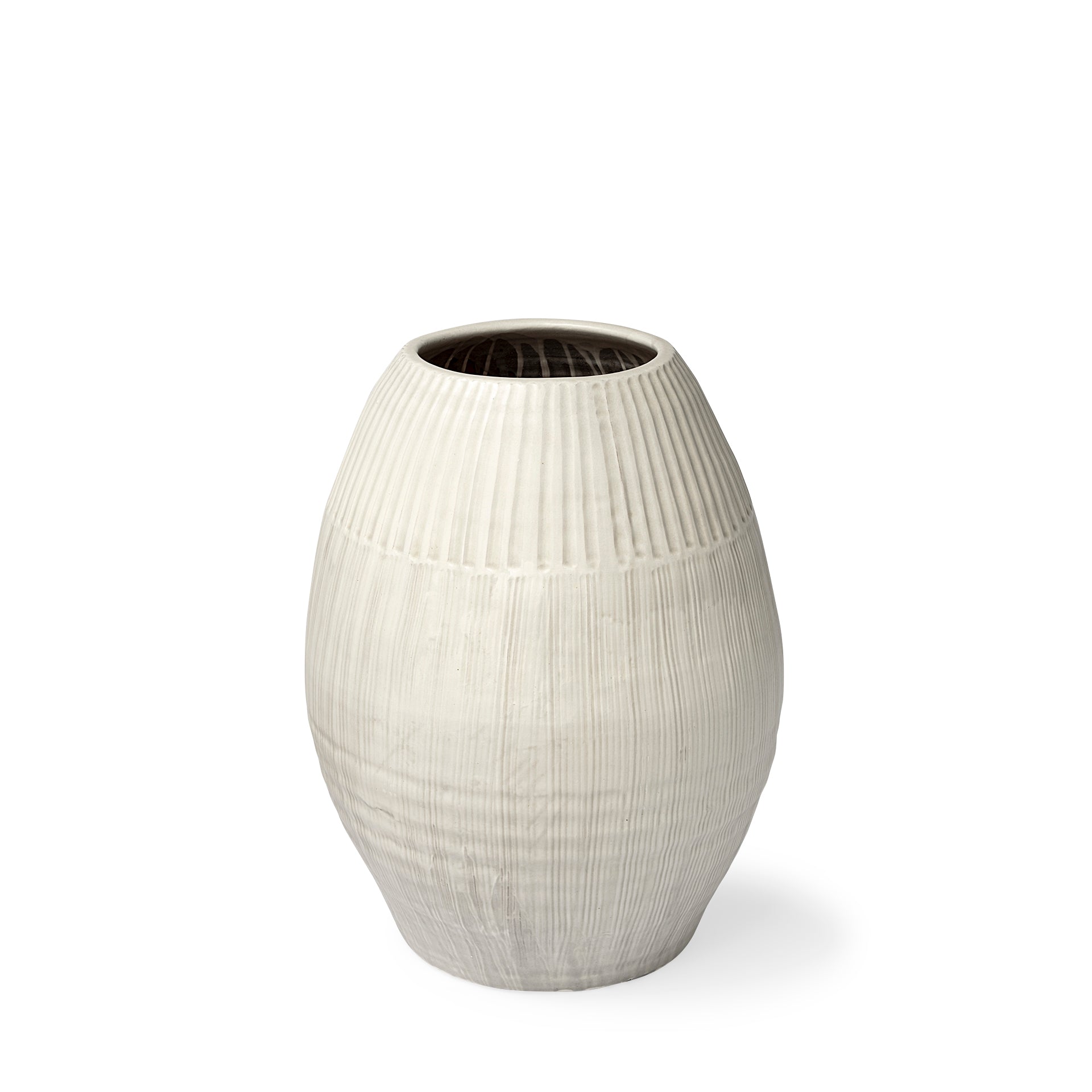 Reyan Large Ceramic Striped Vase