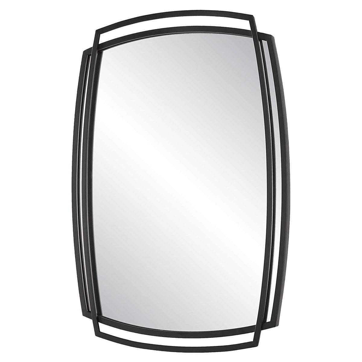 Satin Black Curved Mirror