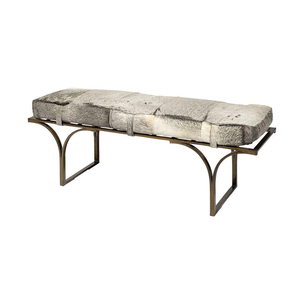 Jessie Hair-on-Hide Bench - The Tin Roof Furniture