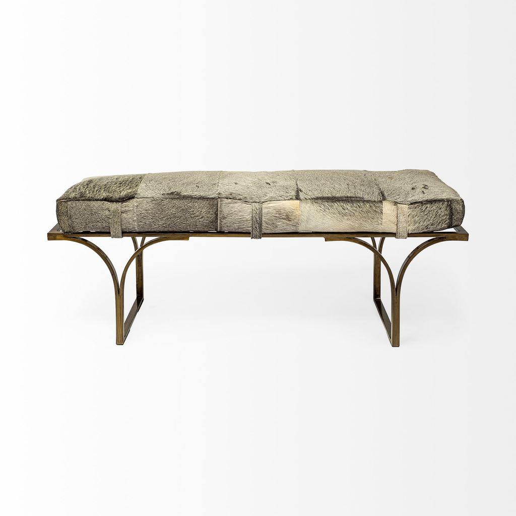 Jessie Hair-on-Hide Bench - The Tin Roof Furniture