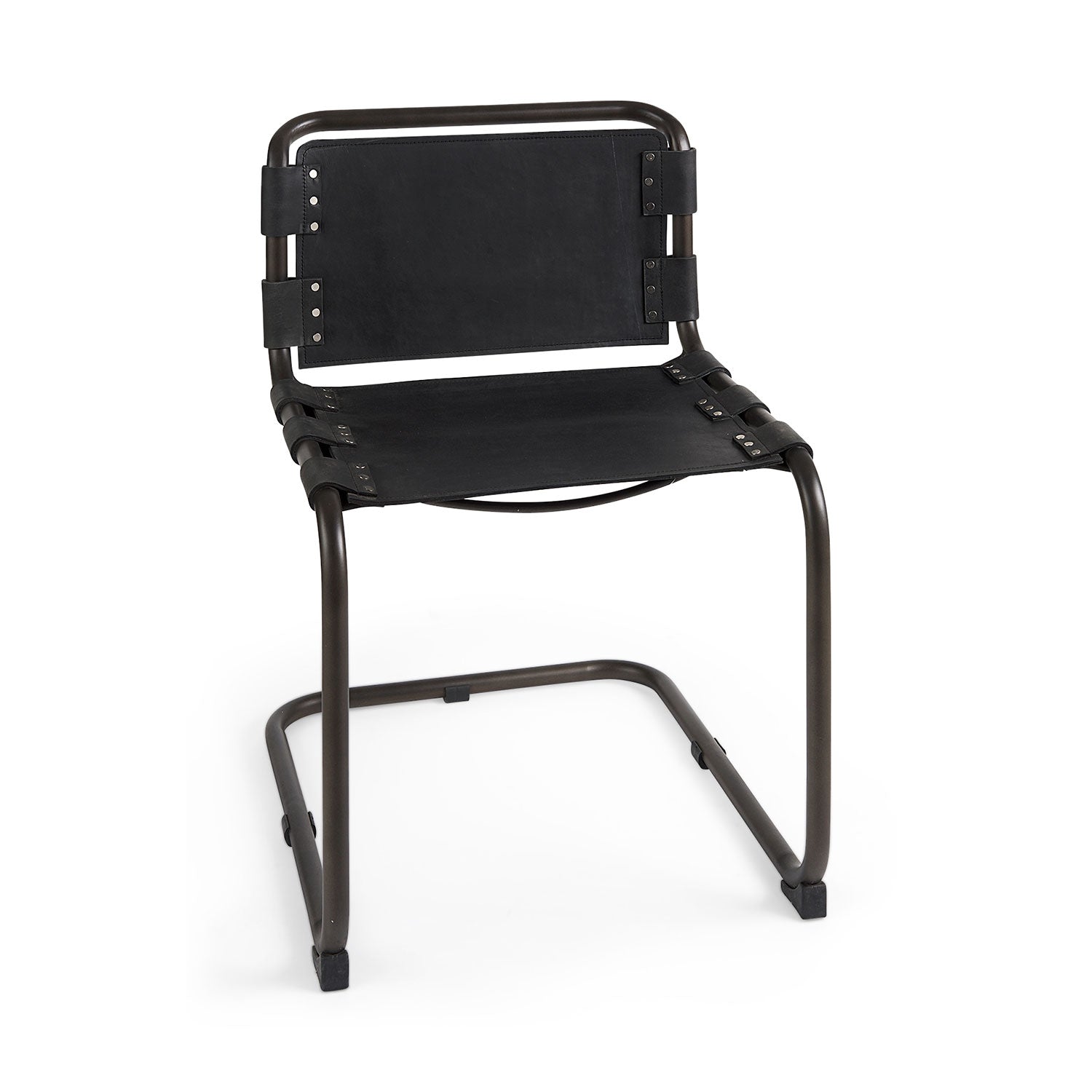 Berbick Black Leather Dining Chair