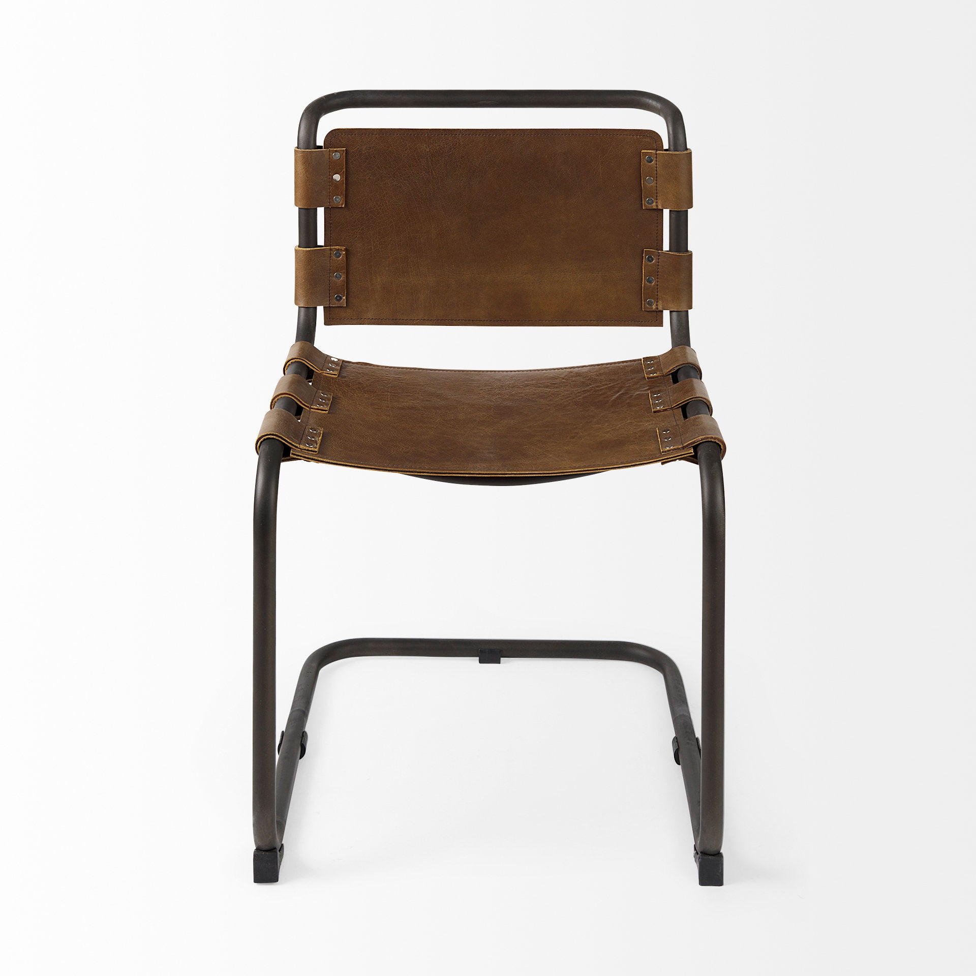 Berbick Brown Leather Dining Chair