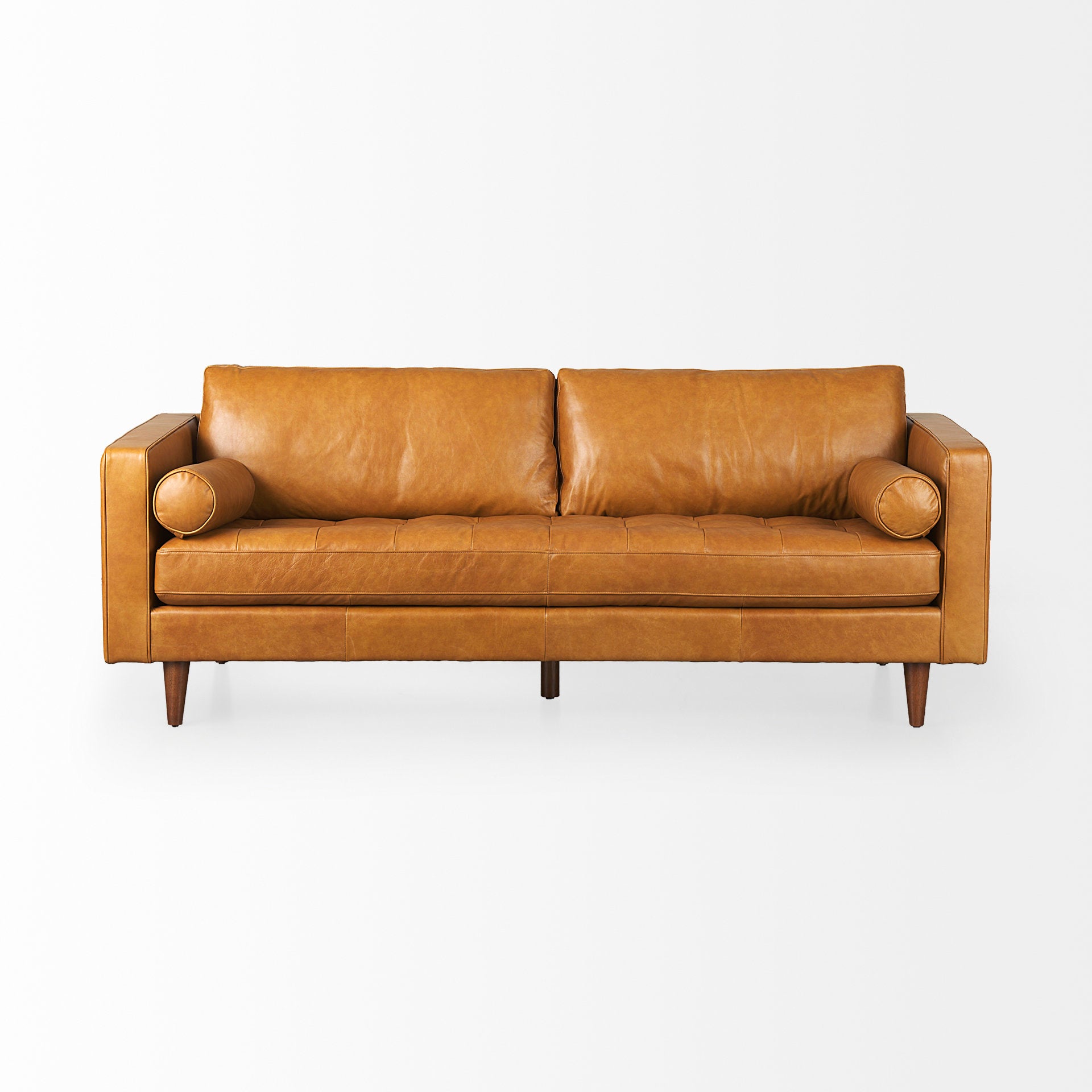 Svend Tan Leather Sofa
