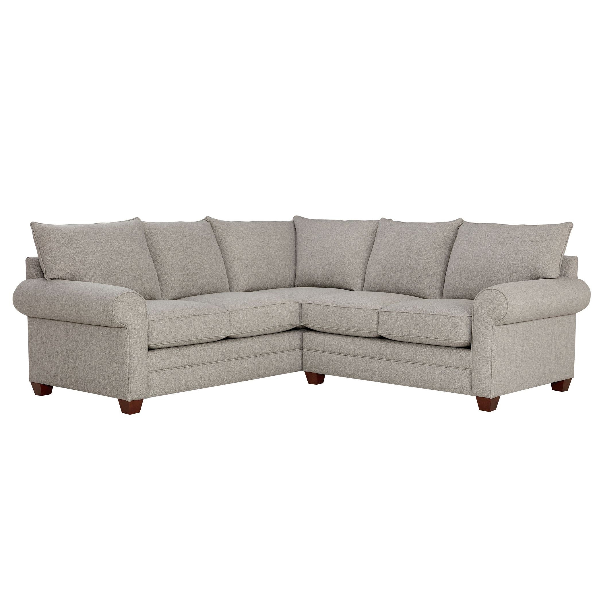 Alexander Two Piece L-Shaped Roll Arm Sectional